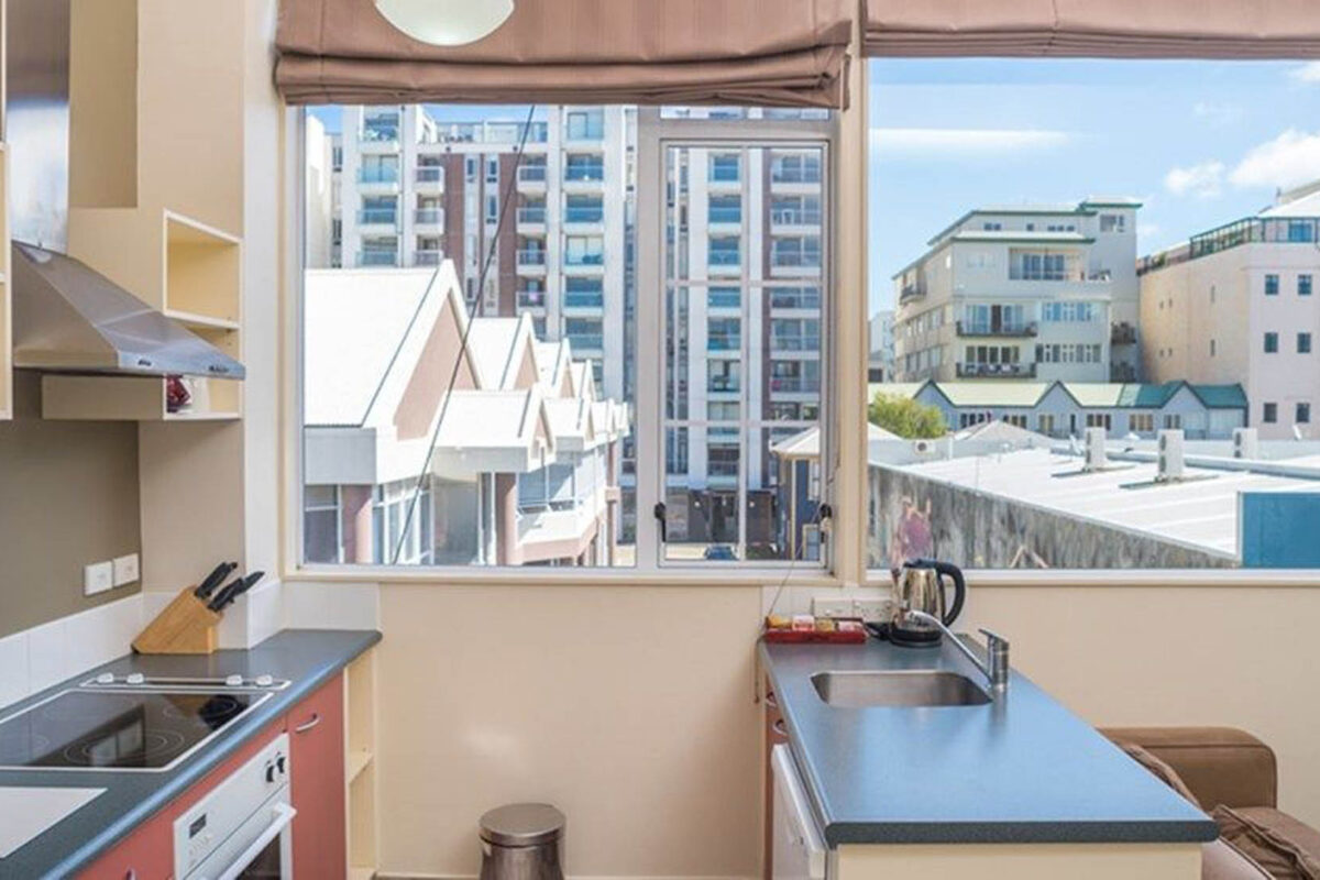 Kitchen + View - Courtenay Village 2 Bedroom Apartment