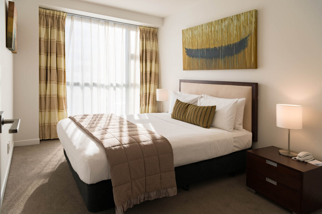 Queen Bedroom - Boulcott Suites 2 Bedroom Apartment South Tower